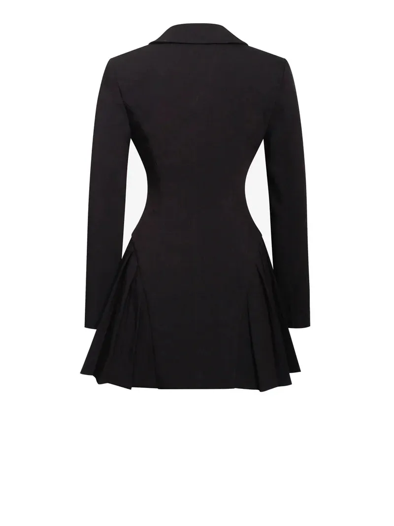 Vogue V-Neck Tuxedo Mini Dress