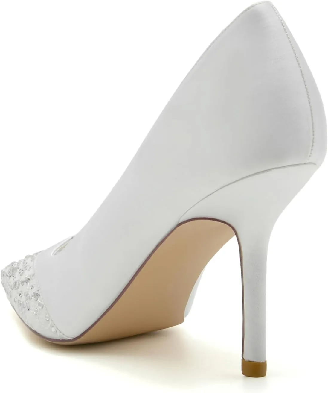 Wedding Bridal Shoes Women's Pumps Pointy Toe Bridal Heels Wedding Dress Shoes Slip on Stiletto Pumps 8.5Cm