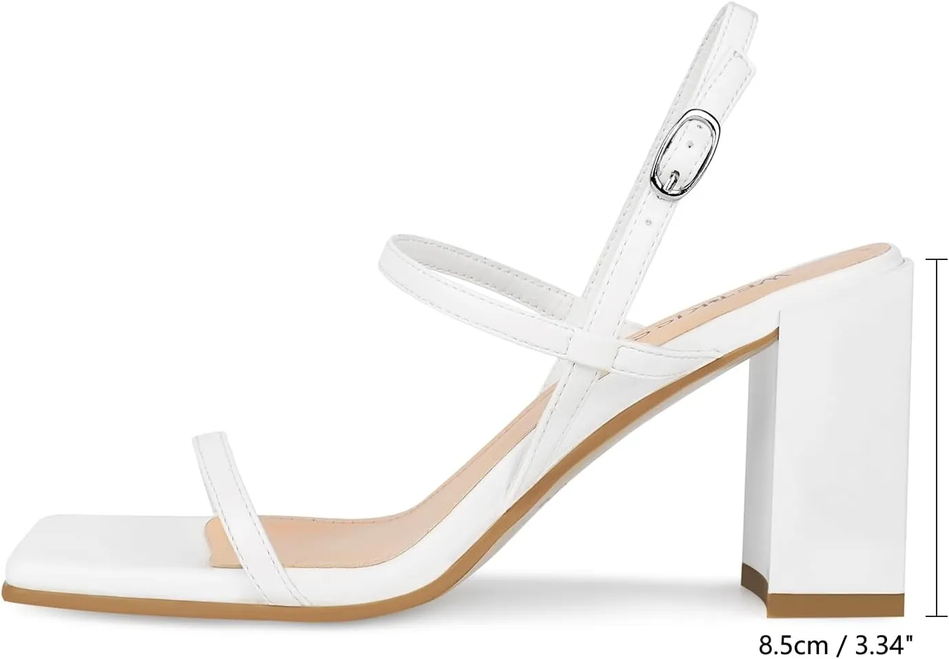wetkiss Chunky Heels for Women, with Square Toe, Ankle Strap and Chunky Heel Design, Comfortable and Sassy