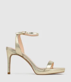 WHISPER90 Single Strap Platform Sandal in Pale Gold