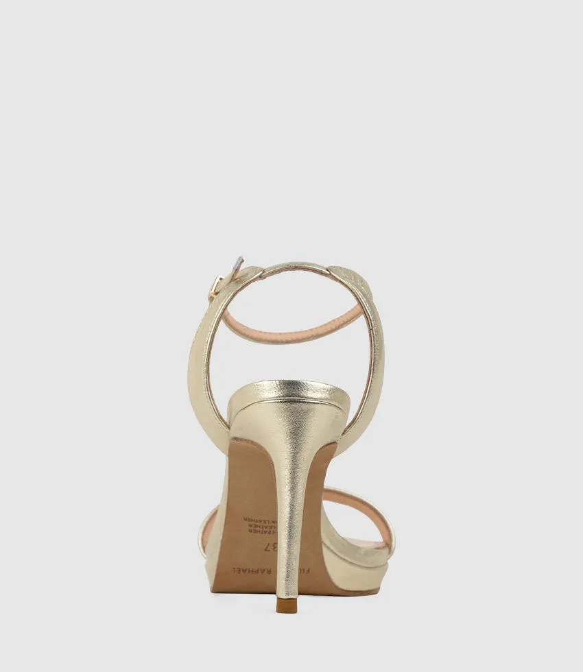 WHISPER90 Single Strap Platform Sandal in Pale Gold