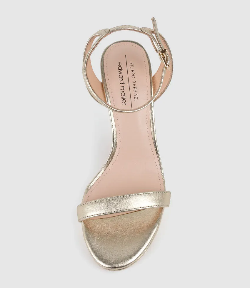 WHISPER90 Single Strap Platform Sandal in Pale Gold