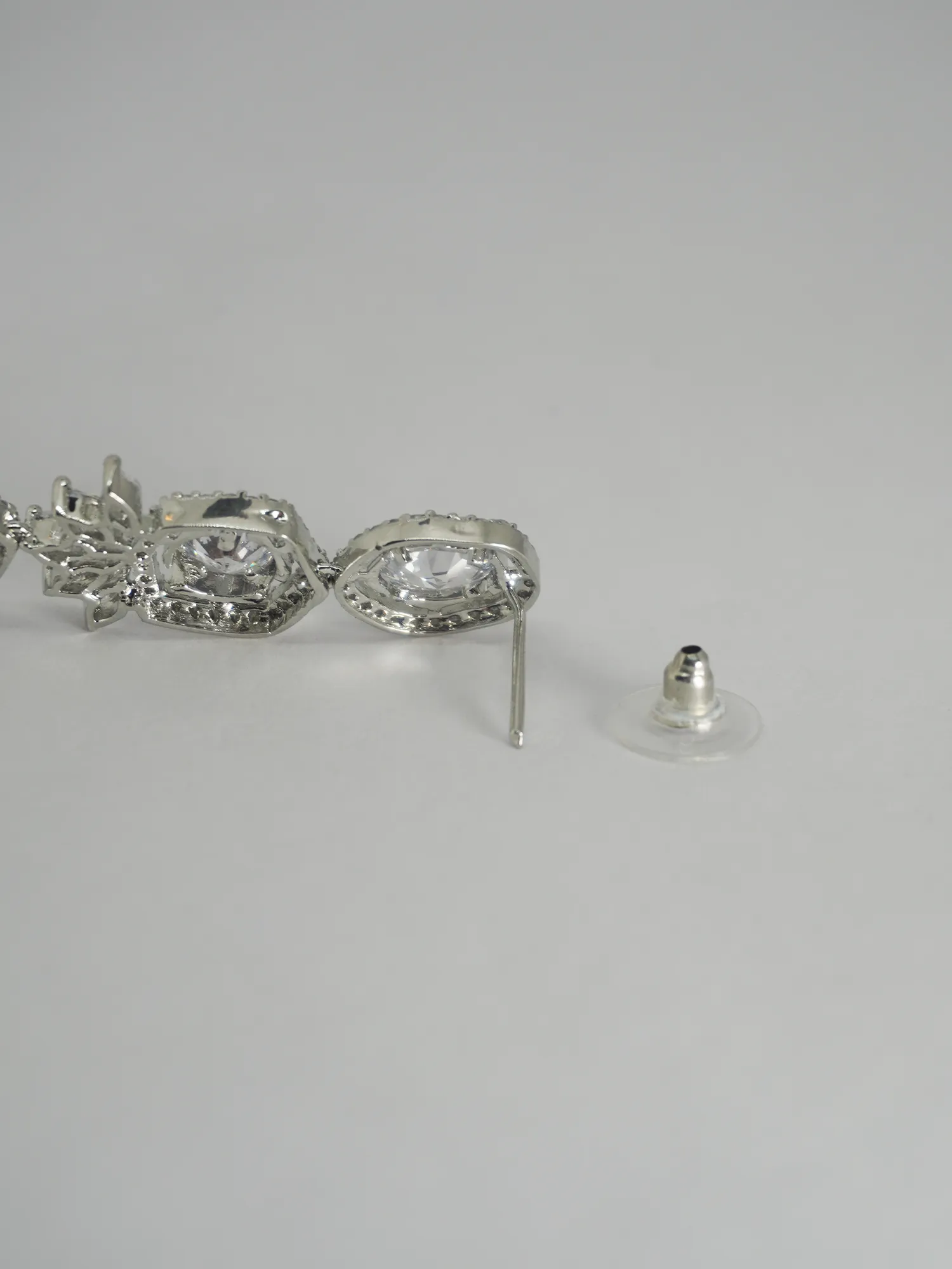 White American Diamond Necklace Set With Earrings