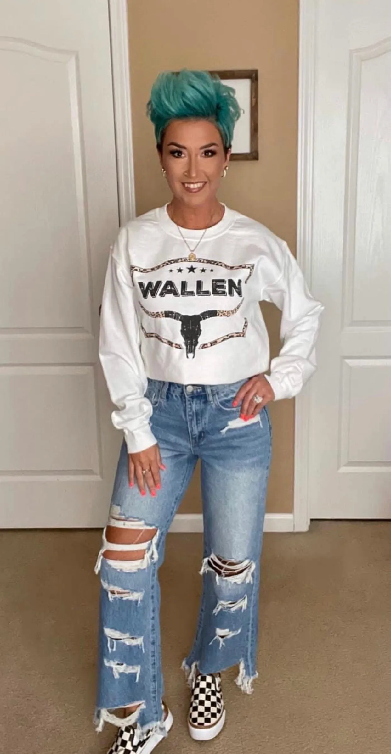 Wild and Free Wide leg Distressed Jeans