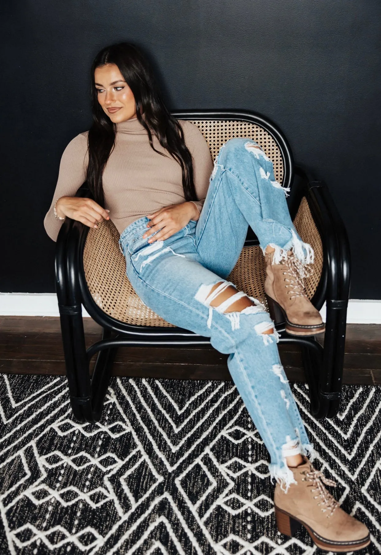 Wild and Free Wide leg Distressed Jeans