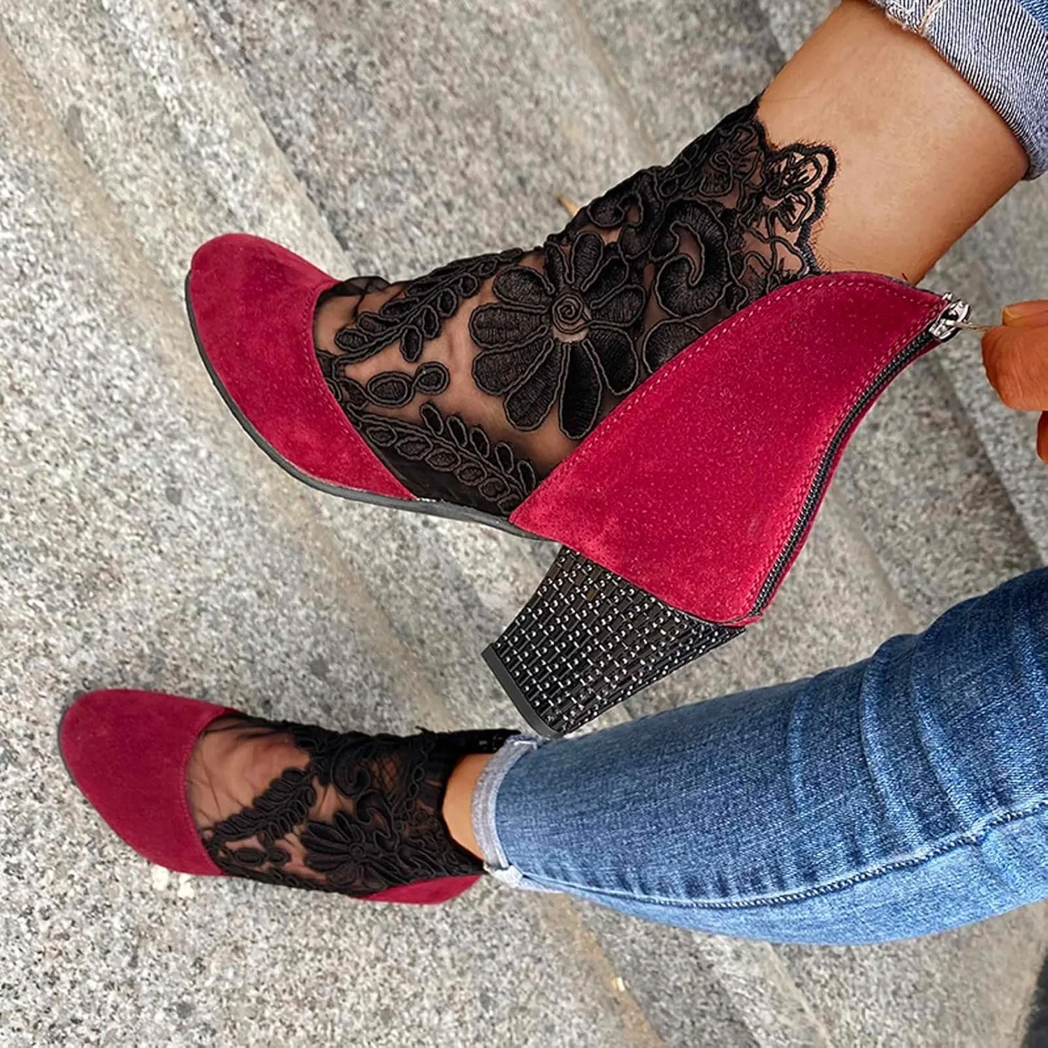 Women Heels Women's Open Toe Ankle Strap Chunky Heels Sandal Heels Women's High Heels Ankle Strap Stilettos Sandals