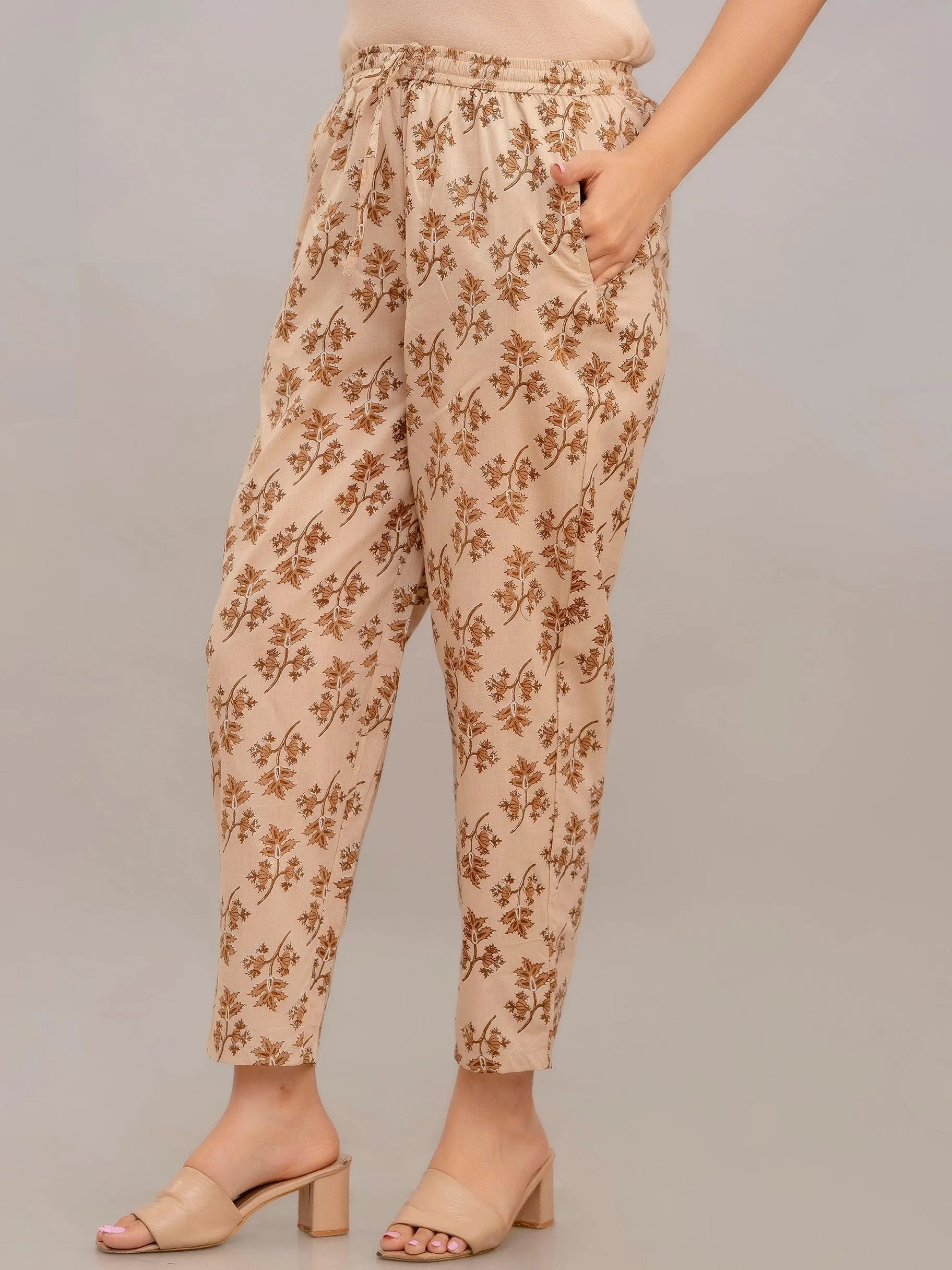 Women Light Fawn Printed Co-ord Set