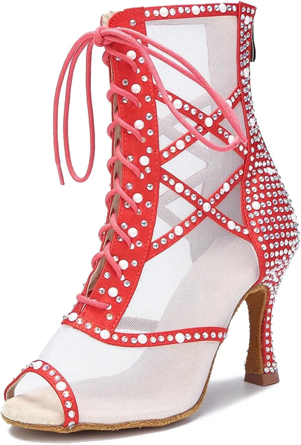Women's Black Stiletto Boots - Ballroom Salsa Party Heels (8.5CM/3.35")