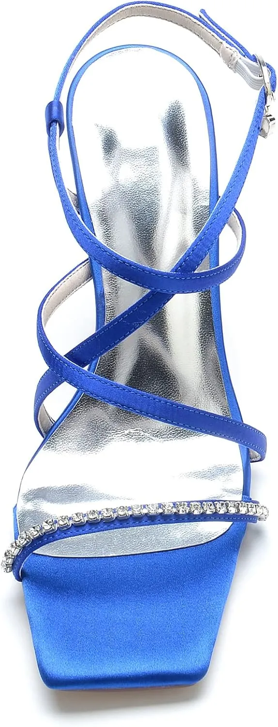 Womens Bridal Heels Sandals Peep Toe Wedding Heels Stiletto Heel Summer Wedding Shoes 9.5Cm