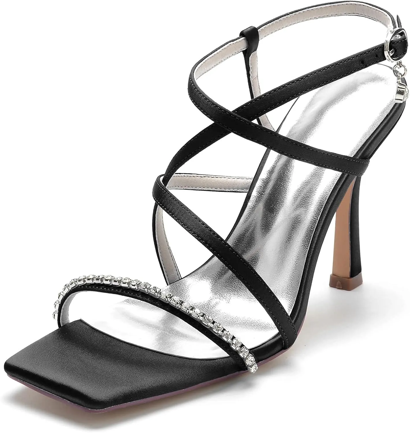 Womens Bridal Heels Sandals Peep Toe Wedding Heels Stiletto Heel Summer Wedding Shoes 9.5Cm