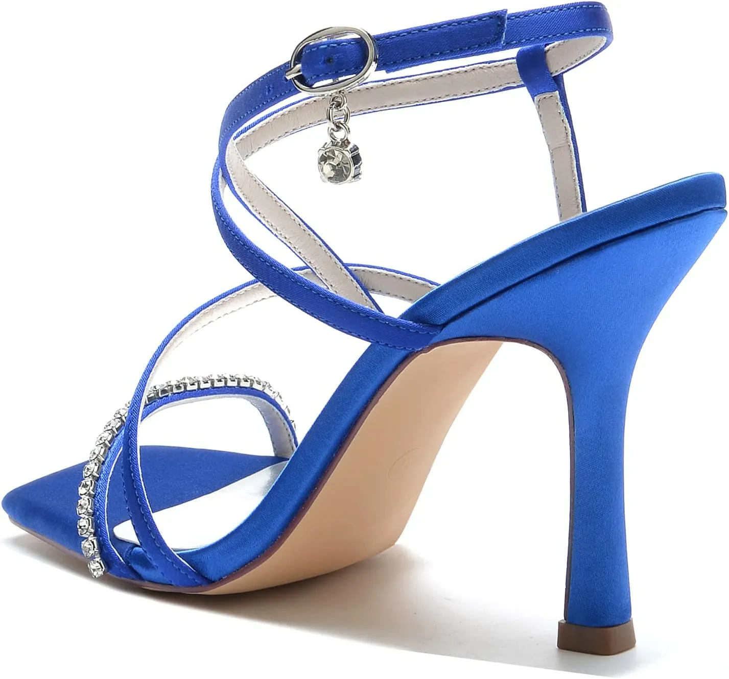 Womens Bridal Heels Sandals Peep Toe Wedding Heels Stiletto Heel Summer Wedding Shoes 9.5Cm