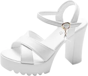 Women'S Chunky Low Heels Open Toe Block Heeled Fish Wedges High Heels Sandals Women Slope Sandals Mouth Buckle Platform