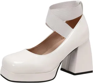 Women'S Chunky Low Heels Open Toe Heels Ladies Casual Shoes Chunky Heeled Elasticated Square Head High Heels Sandals