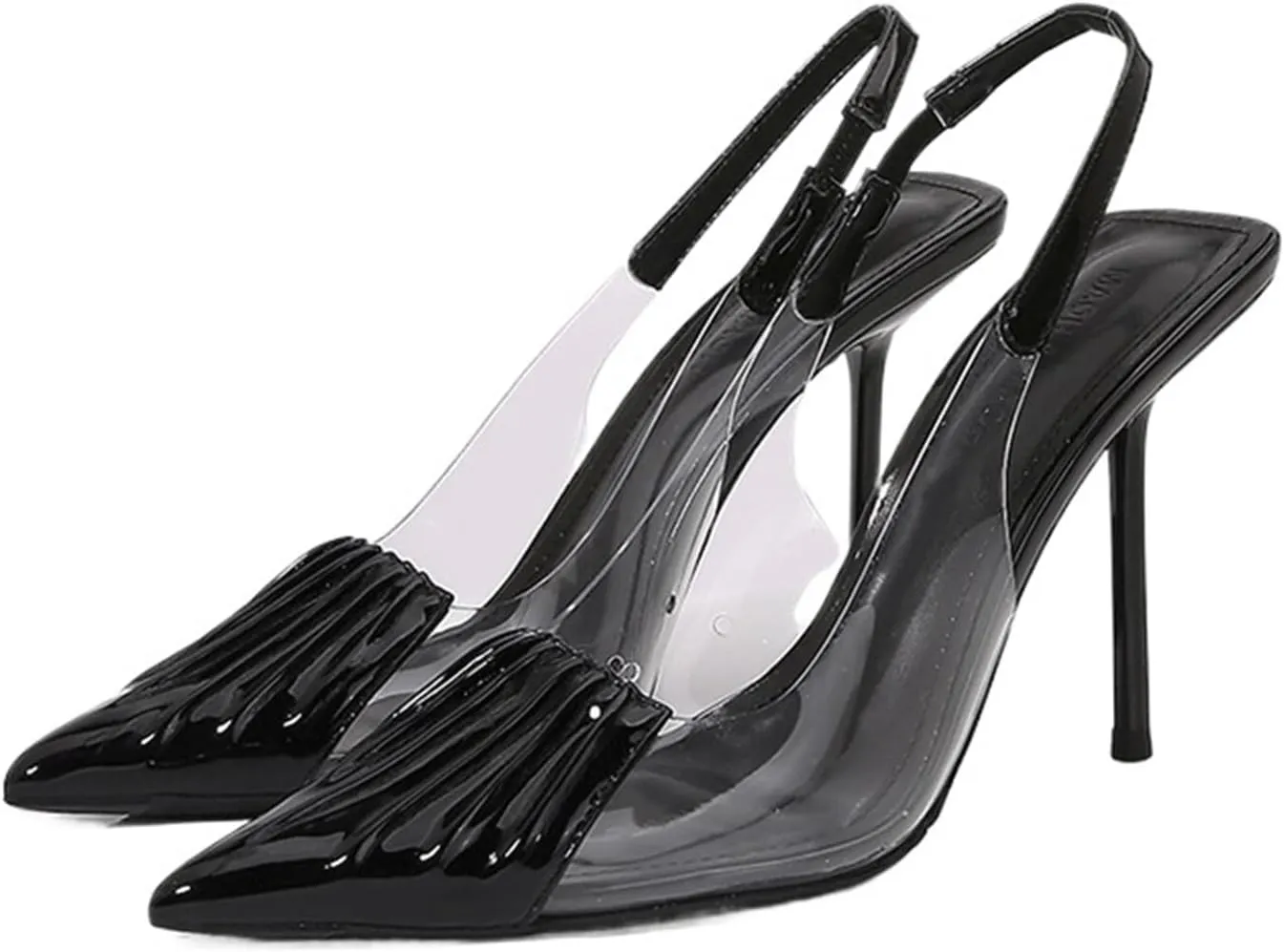 Women's Clear Pointed Toe Heels Sandals Slingback Strappy Stiletto Heels Wedding Party Dress Sandals Shoes