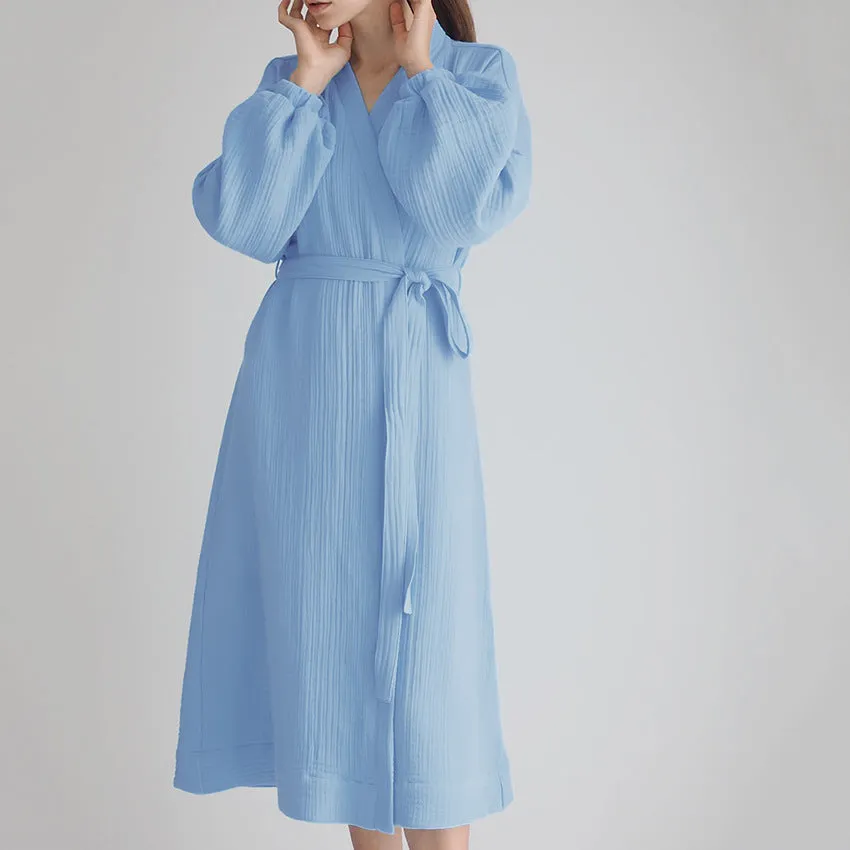 Women's Cotton Gauze Simple Casual Robe