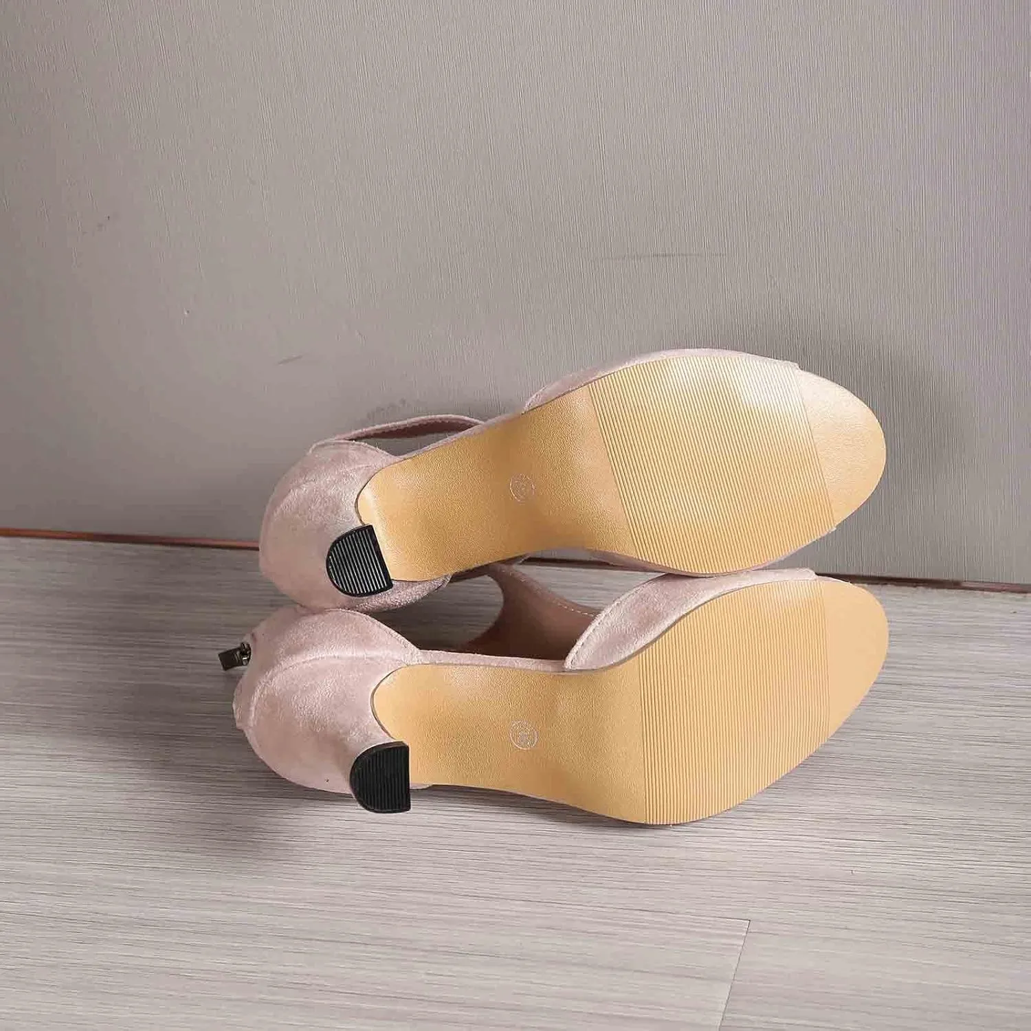 Women's European and Simple Fashion Back Zipper Foreign Trade Large Side Empty Sandals Women's Shoes