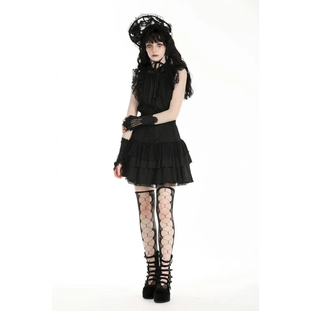 Women's Gothic Cheongsam Collar Ruffled Homecoming Dress