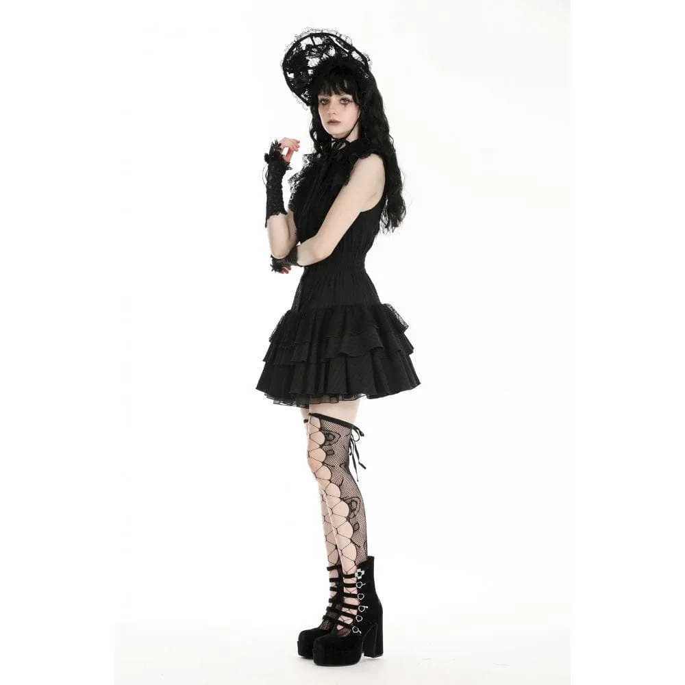 Women's Gothic Cheongsam Collar Ruffled Homecoming Dress
