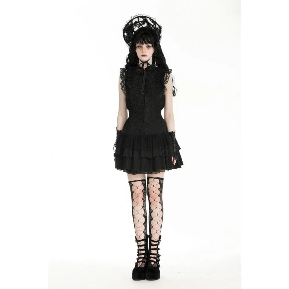 Women's Gothic Cheongsam Collar Ruffled Homecoming Dress