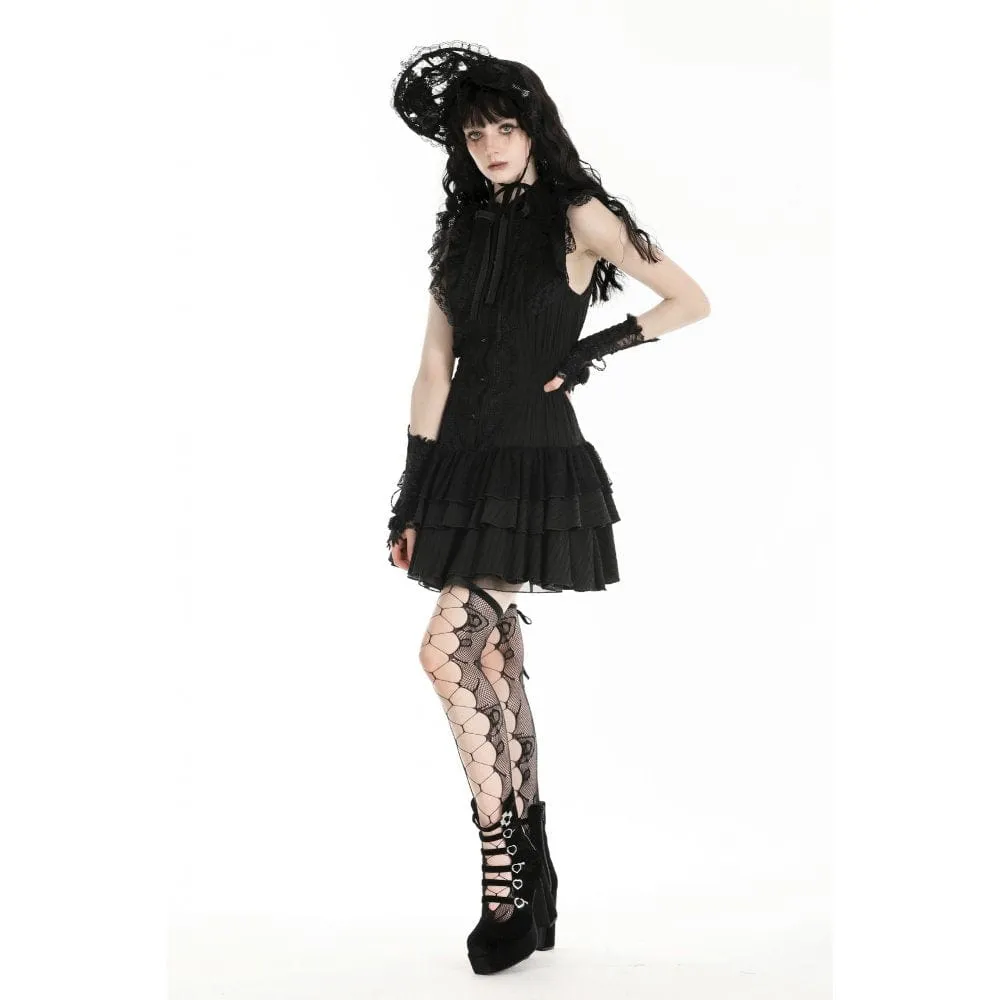 Women's Gothic Cheongsam Collar Ruffled Homecoming Dress
