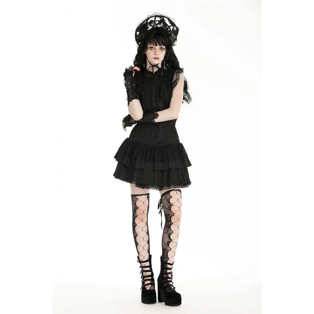 Women's Gothic Cheongsam Collar Ruffled Homecoming Dress