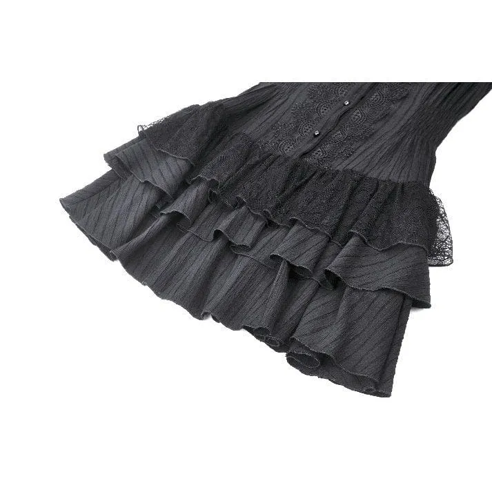 Women's Gothic Cheongsam Collar Ruffled Homecoming Dress