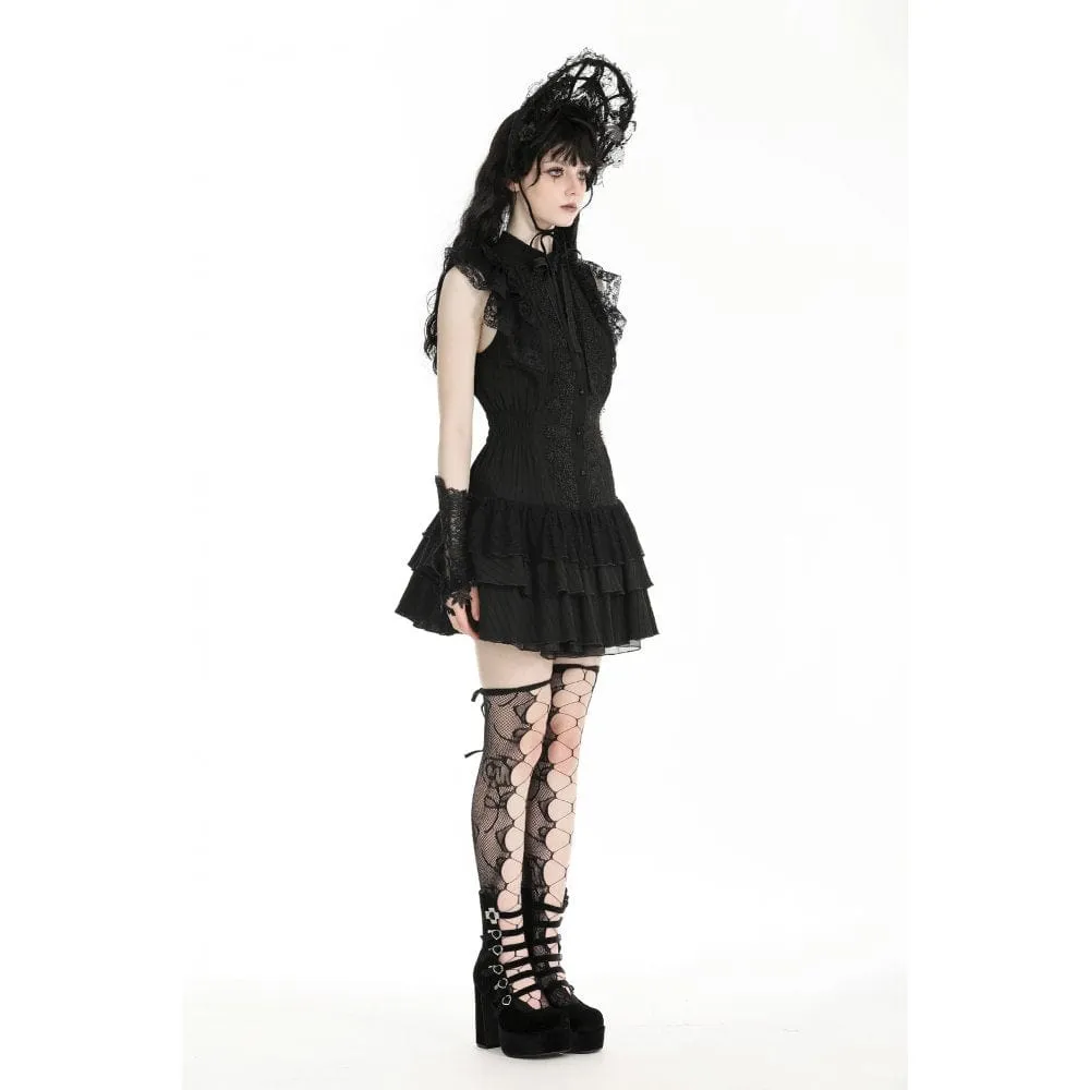 Women's Gothic Cheongsam Collar Ruffled Homecoming Dress