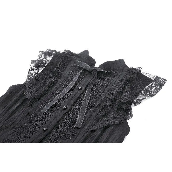 Women's Gothic Cheongsam Collar Ruffled Homecoming Dress