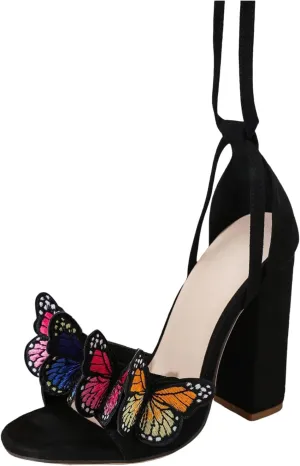 Women's Heels Chunky Block Strappy Square Open Toe Sandals Ankle Buckle Heeled Sandals Wedding Party Dress Shoes