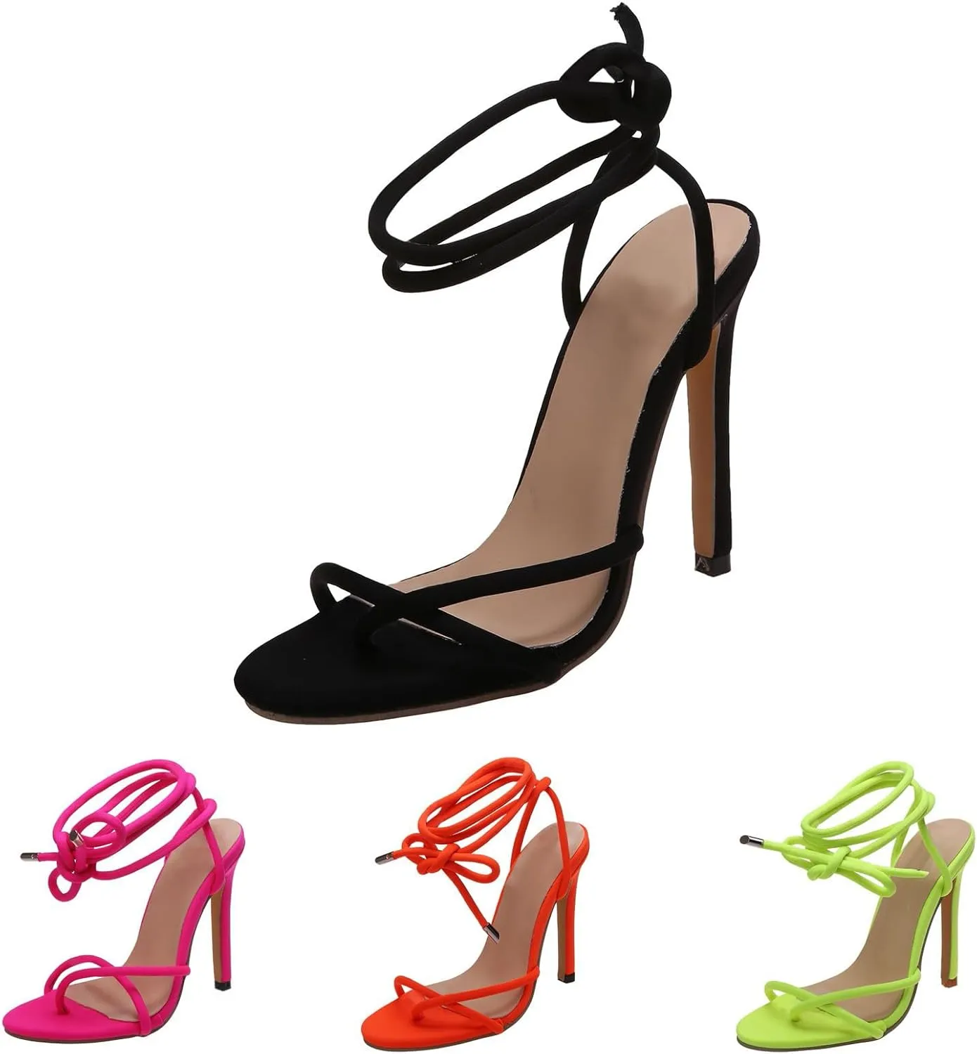 Women's Heels Chunky Block Strappy Square Open Toe Sandals Ankle Buckle Heeled Sandals Wedding Party Dress Shoes