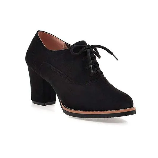 Women'S Lace-Up Chunky Heels 61072670C