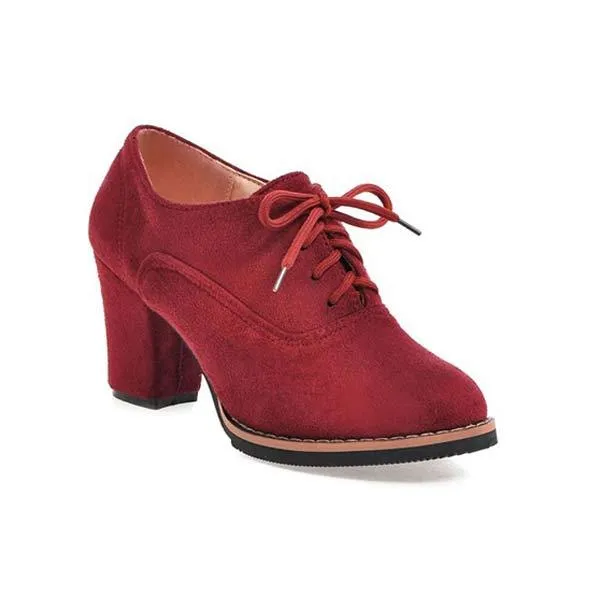 Women'S Lace-Up Chunky Heels 61072670C