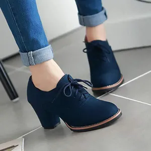 Women'S Lace-Up Chunky Heels 61072670C