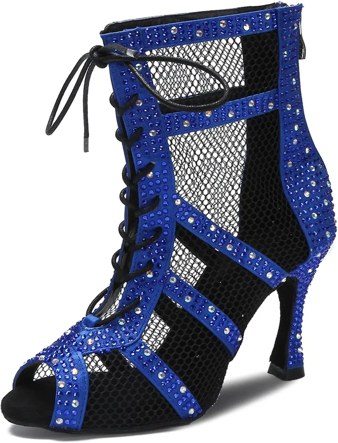 Women's Mesh Dance Boots - Ballroom Jazz Pole Party Heels (8.5CM/3.35")