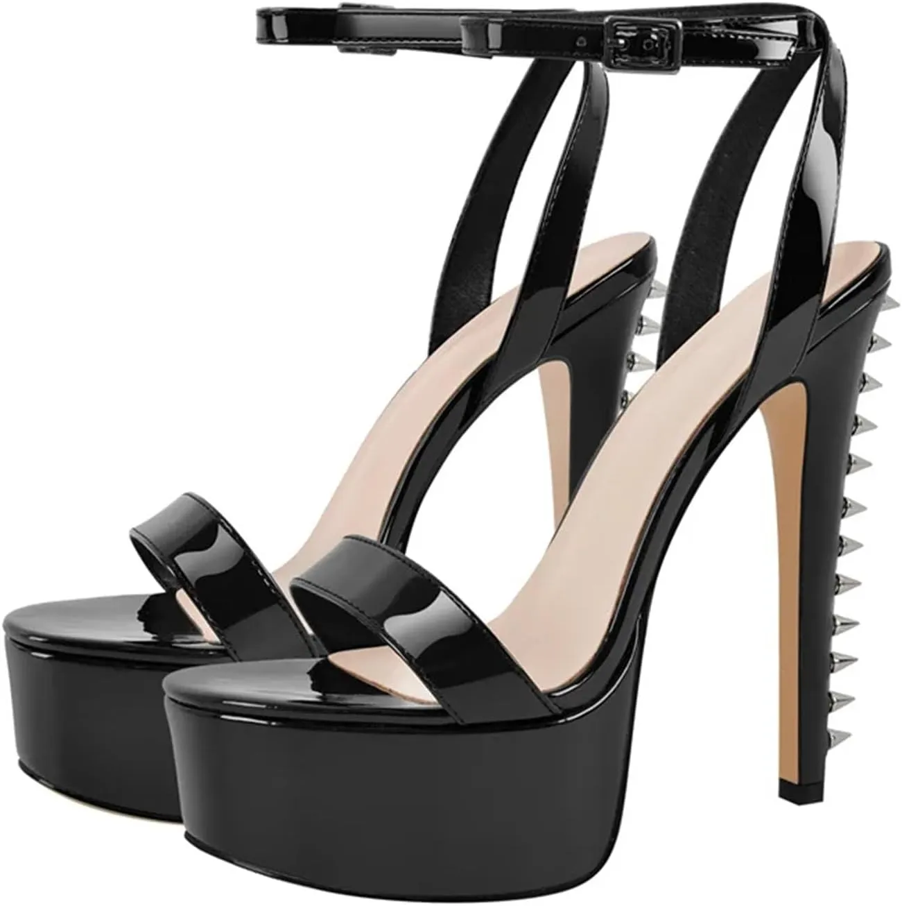 Women's Open Toe Stilettos - Sexy Rivet Platform Party Heels