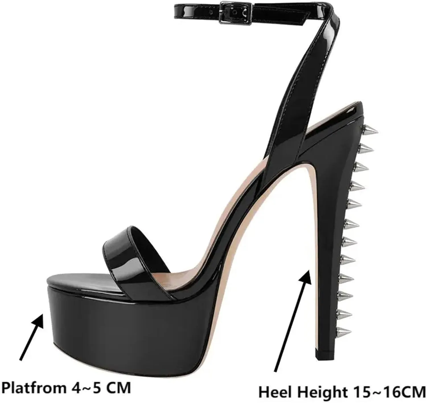 Women's Open Toe Stilettos - Sexy Rivet Platform Party Heels