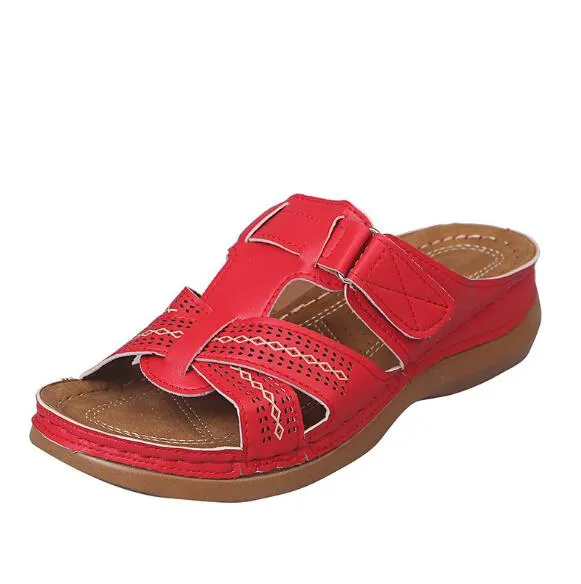 Women's Open Toe Super Soft Premium Low Heels Walking Sandals Cushion