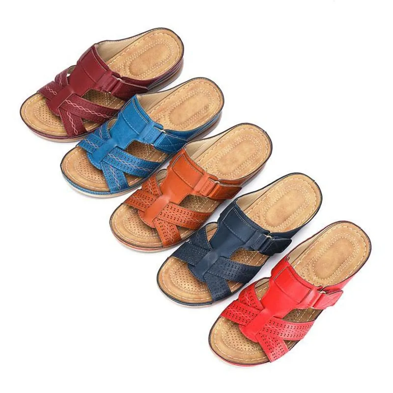 Women's Open Toe Super Soft Premium Low Heels Walking Sandals Cushion