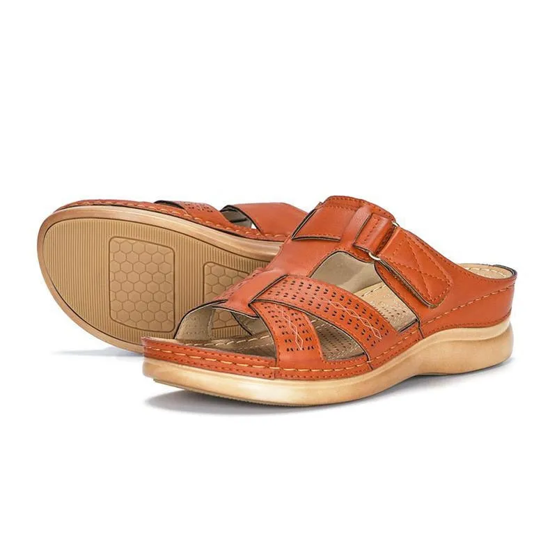 Women's Open Toe Super Soft Premium Low Heels Walking Sandals Cushion