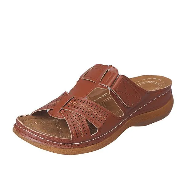 Women's Open Toe Super Soft Premium Low Heels Walking Sandals Cushion