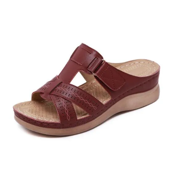 Women's Open Toe Super Soft Premium Low Heels Walking Sandals Cushion