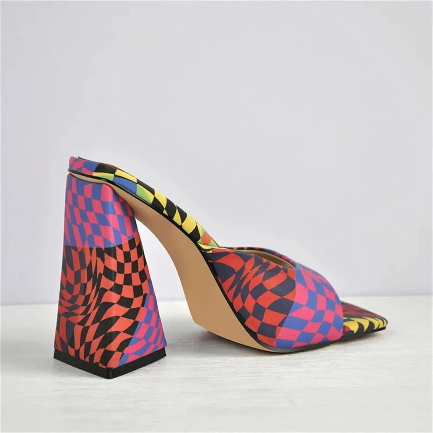 Women's Peep Toe PU Sandals - Mixed Colors Transparent Slip On Party Heels