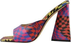 Women's Peep Toe PU Sandals - Mixed Colors Transparent Slip On Party Heels