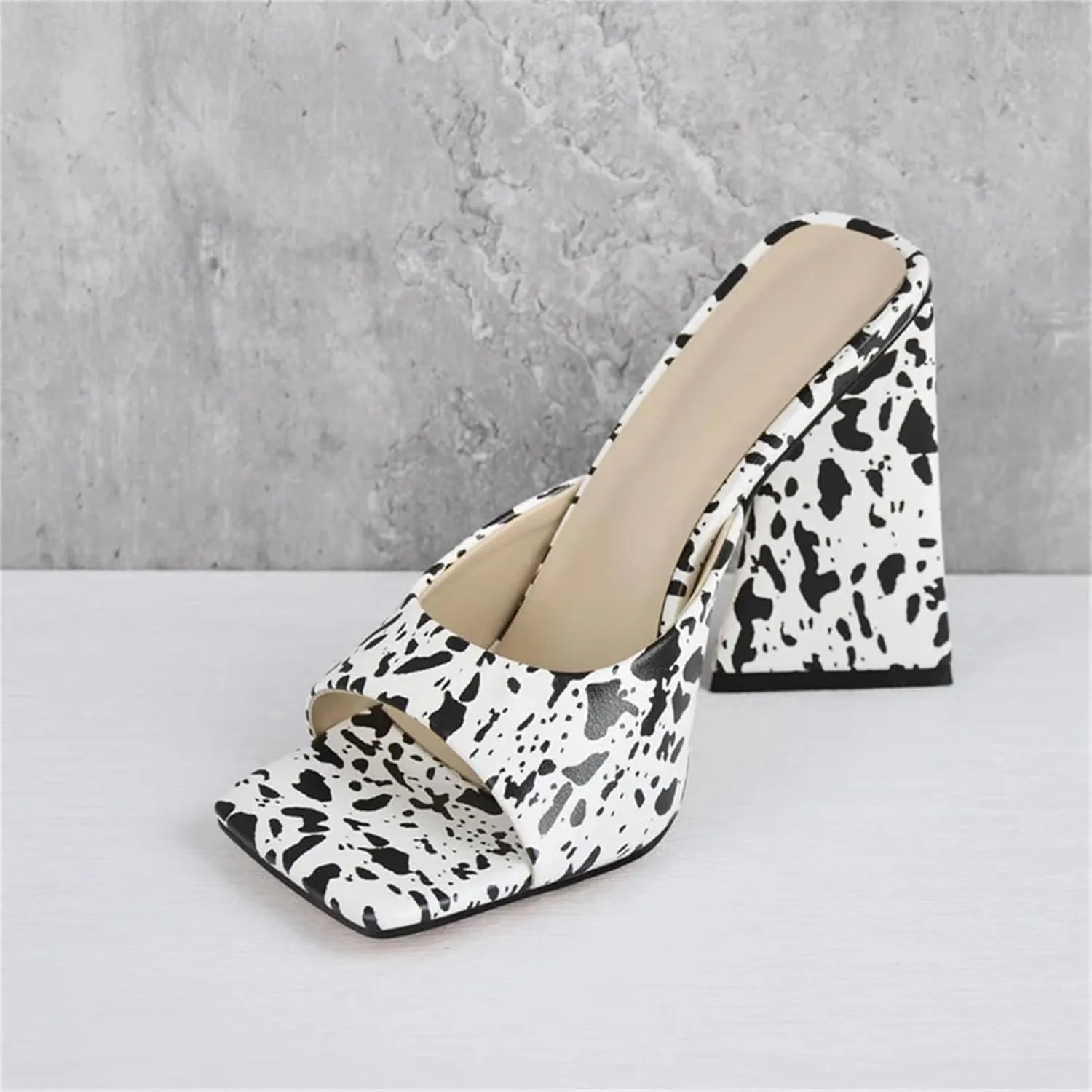 Women's Peep Toe PU Sandals - Mixed Colors Transparent Slip On Party Heels
