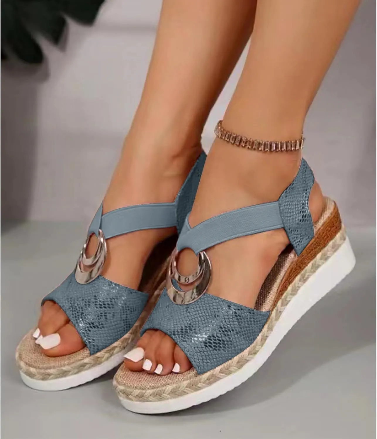 Womens Platform Wedge Sandals Open Toe Slingback Arch Support Platform Sandals for Women Dressy Summer Casual Heels Comfortable Walking Beach Shoes