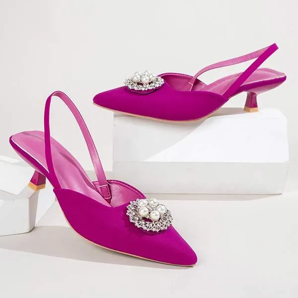 Women's Pointed-toe Rhinestone High Heel Sandals 77644214C