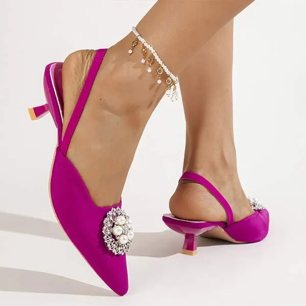 Women's Pointed-toe Rhinestone High Heel Sandals 77644214C