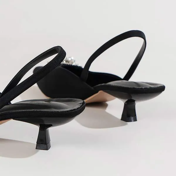 Women's Pointed-toe Rhinestone High Heel Sandals 77644214C