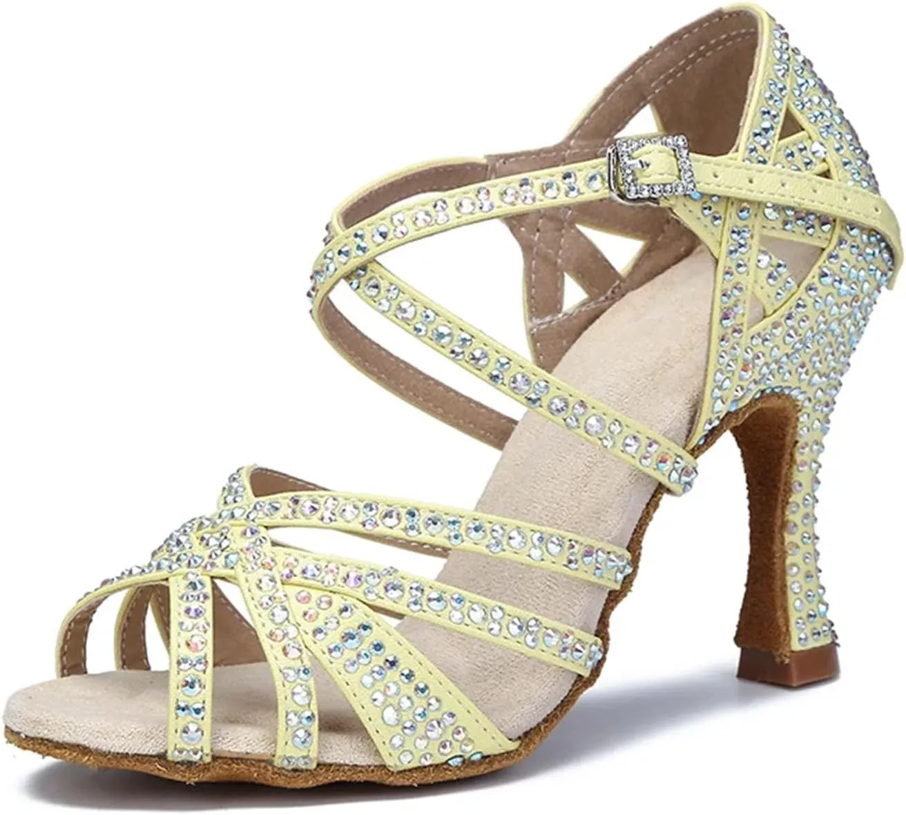 Women's Purple Party Heels - Ballroom Salsa Dance Sandals (8.5CM/3.35")