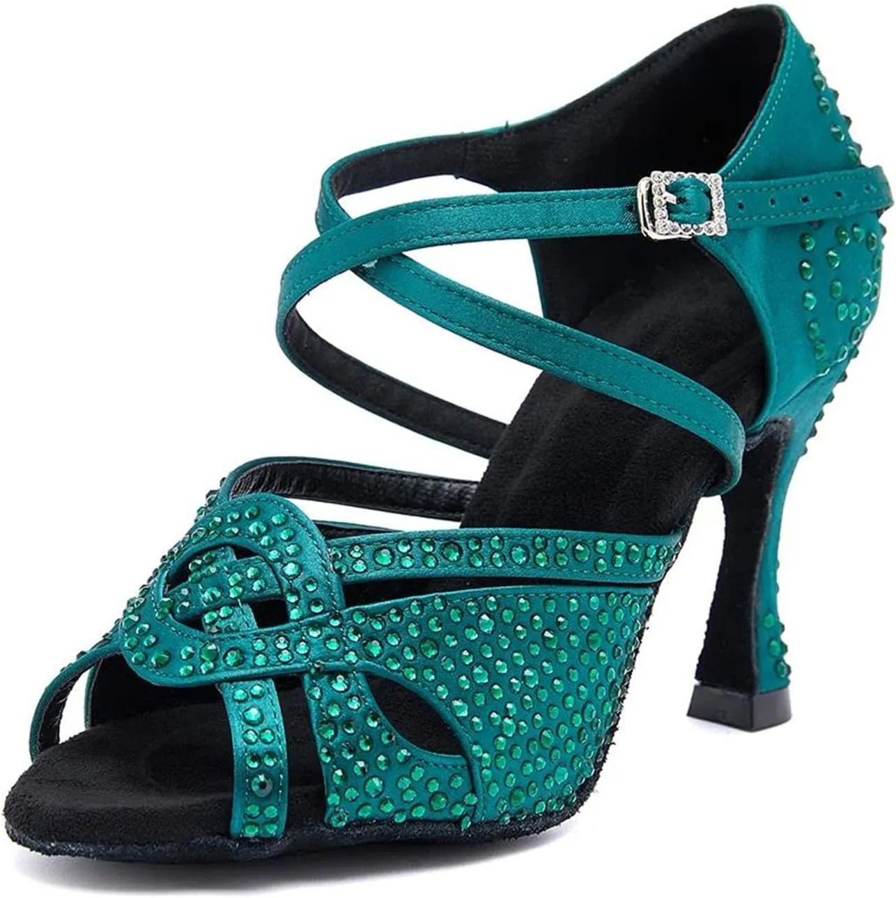 Women's Red Salsa Dance Shoes - Tango Latin Ballroom Soft Sole Party Heels, 5CM/2Inch Heel Height